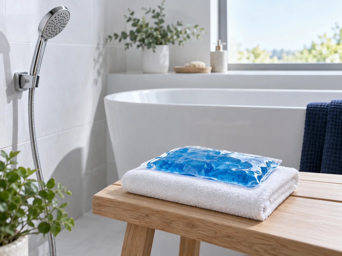 Douche, baignoire et poche froide présentées comme des usages distincts du froid.