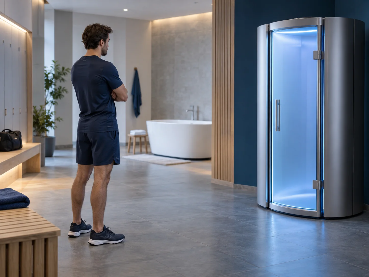 Sportif après l’effort, face à des contextes de récupération distincts.